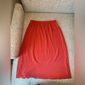 LOFT Red Midi Skirt
